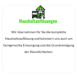 Haushaltsauflösung für  Hochdorf - Ziegelhof, Reichenbach (Fils) und Notzingen